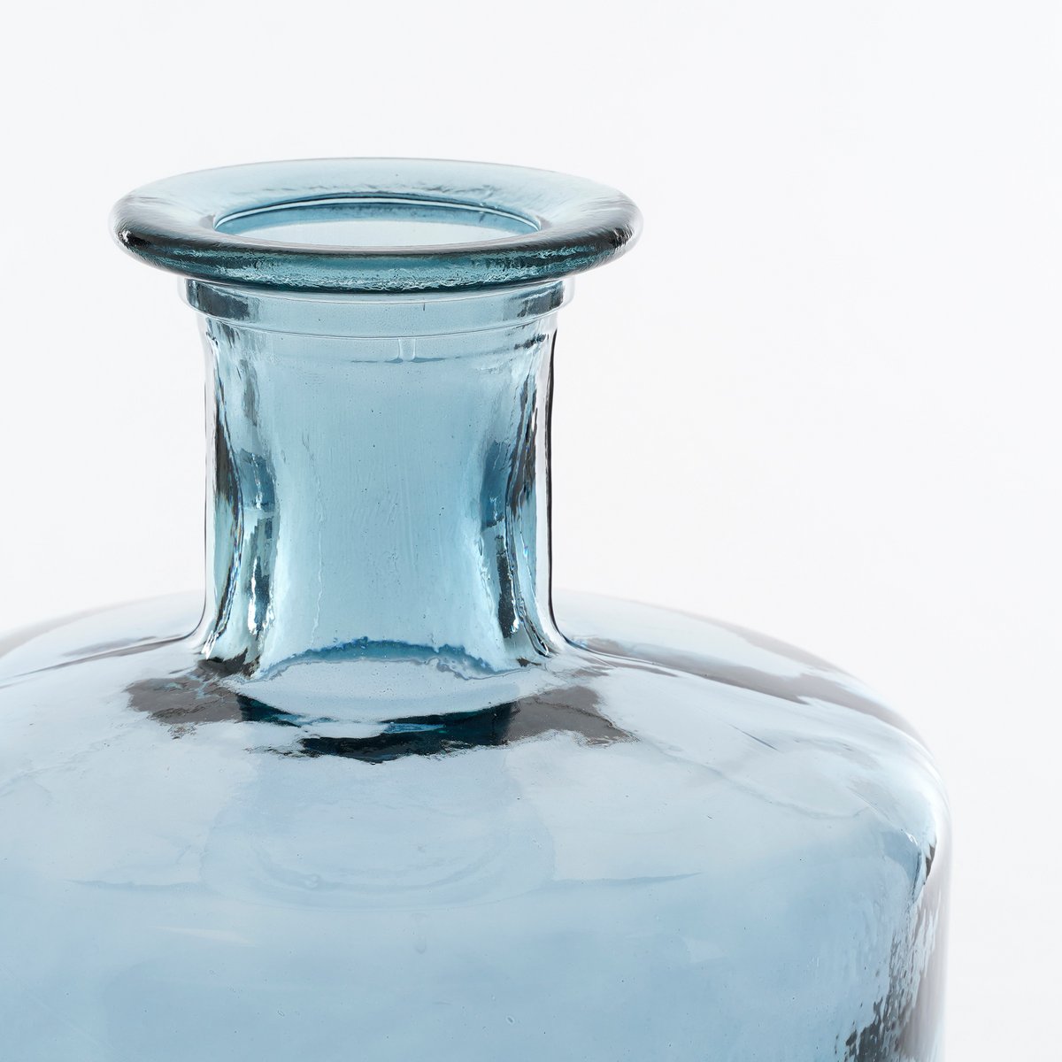 Guan-Flaschenvase – H75 x Ø25 cm – recyceltes Glas – Blau