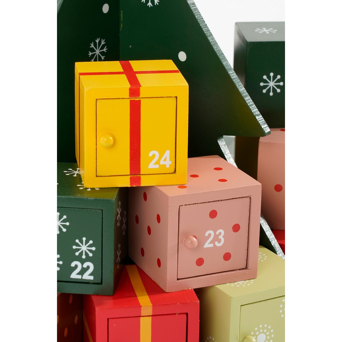 Adventskalender – H30 × Ø28 cm – MDF, FSC®-zertifiziert – Mehrfarbig