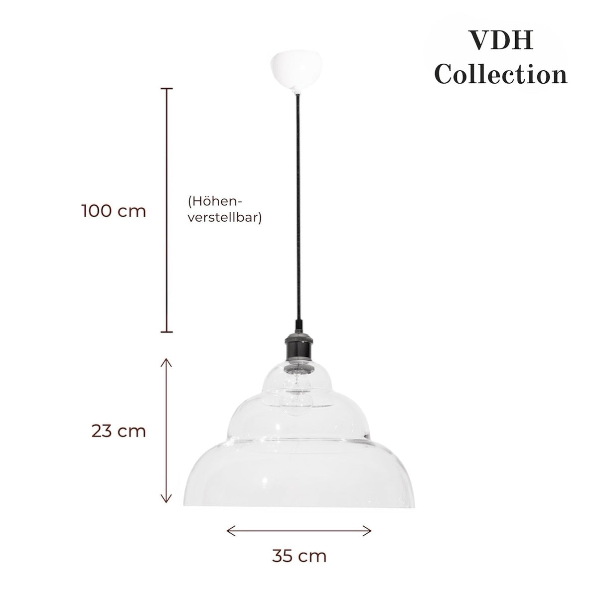 Pendelleuchte aus Glas 35 cm – HALO Clear