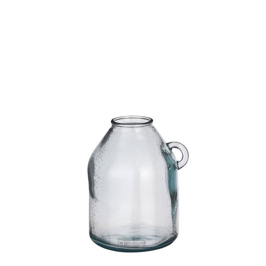Sitia Flaschenvase - H26 x Ø21 cm - Recyceltes Glas - Hellblau
