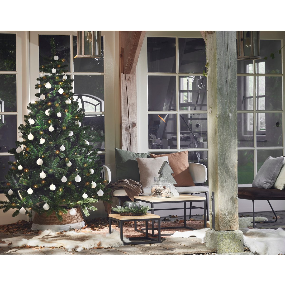 Weihnachtsbaumrock Seegras – Ø58 cm – Weiß