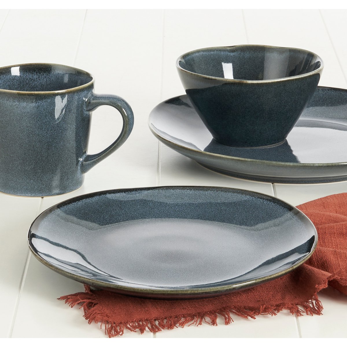 Wacco Service-Set 4 Personen Dunkelgrau | Steingut