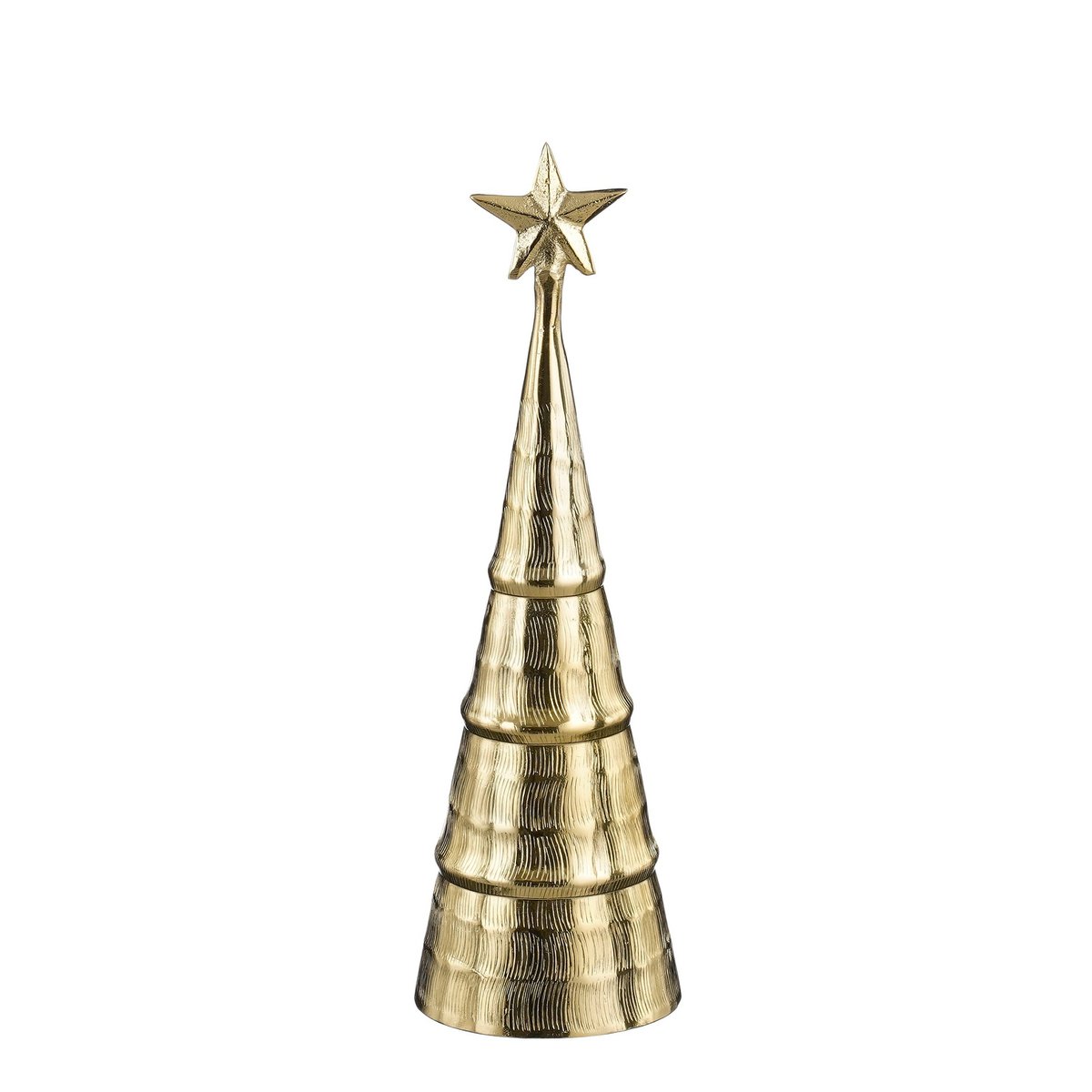 Goldener Weihnachtsbaum aus Aluminium – 36 cm Hoch, Fensterbank & Kamin