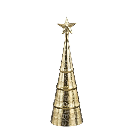 Goldener Weihnachtsbaum aus Aluminium – 36 cm Hoch, Fensterbank & Kamin