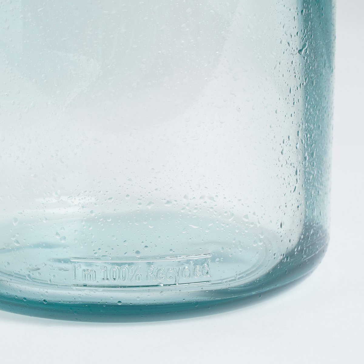 Sitia Flaschenvase - H26 x Ø21 cm - Recyceltes Glas - Hellblau