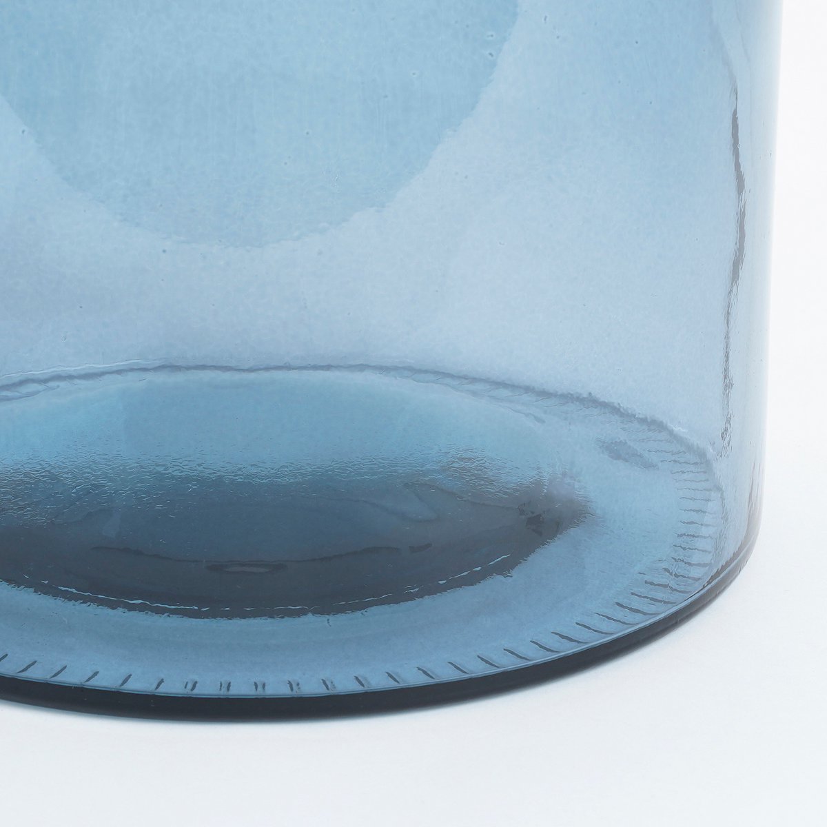 Glasvase aus recyceltem Glas 26 cm – Guan Blaugrau