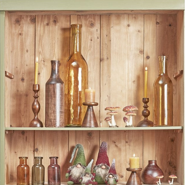 Glasvase aus recyceltem Glas 50 cm – Ockergelb