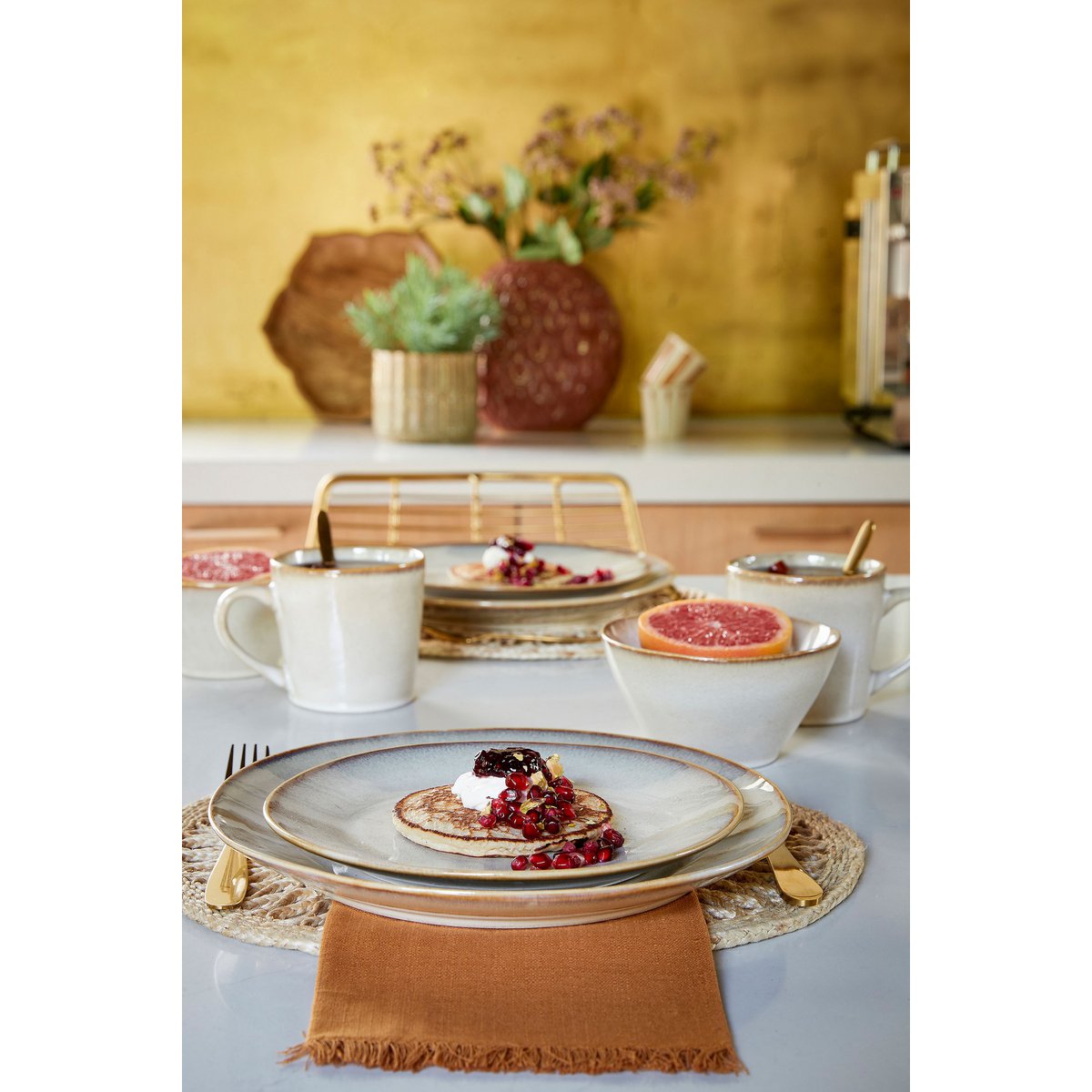 Wacco Service-Set 4 Personen Beige | Steingut