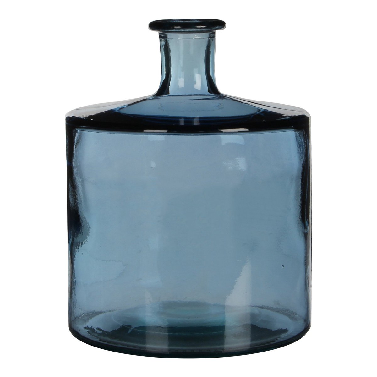 Glasvase aus recyceltem Glas 26 cm – Guan Blaugrau