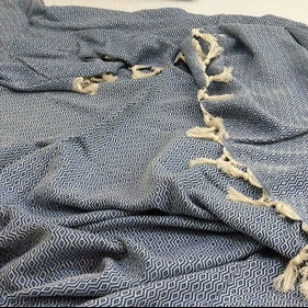 Handgewebte Decke Marmaris aus Bio-Baumwolle in 260x200 cm