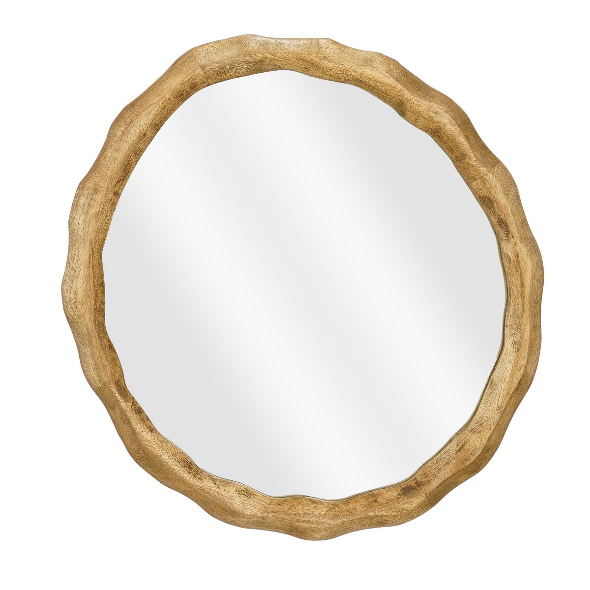 Runder Wandspiegel aus Mangoholz