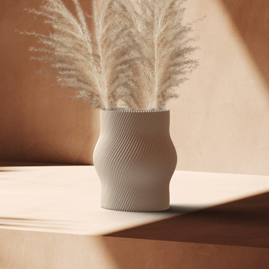 Belly Vase | Medium | Ideal für Trockenblumen | Inkl. Glaseinsatz | Biobasiertes Material | 100% recyclebar | Made in Germany | OUTLET