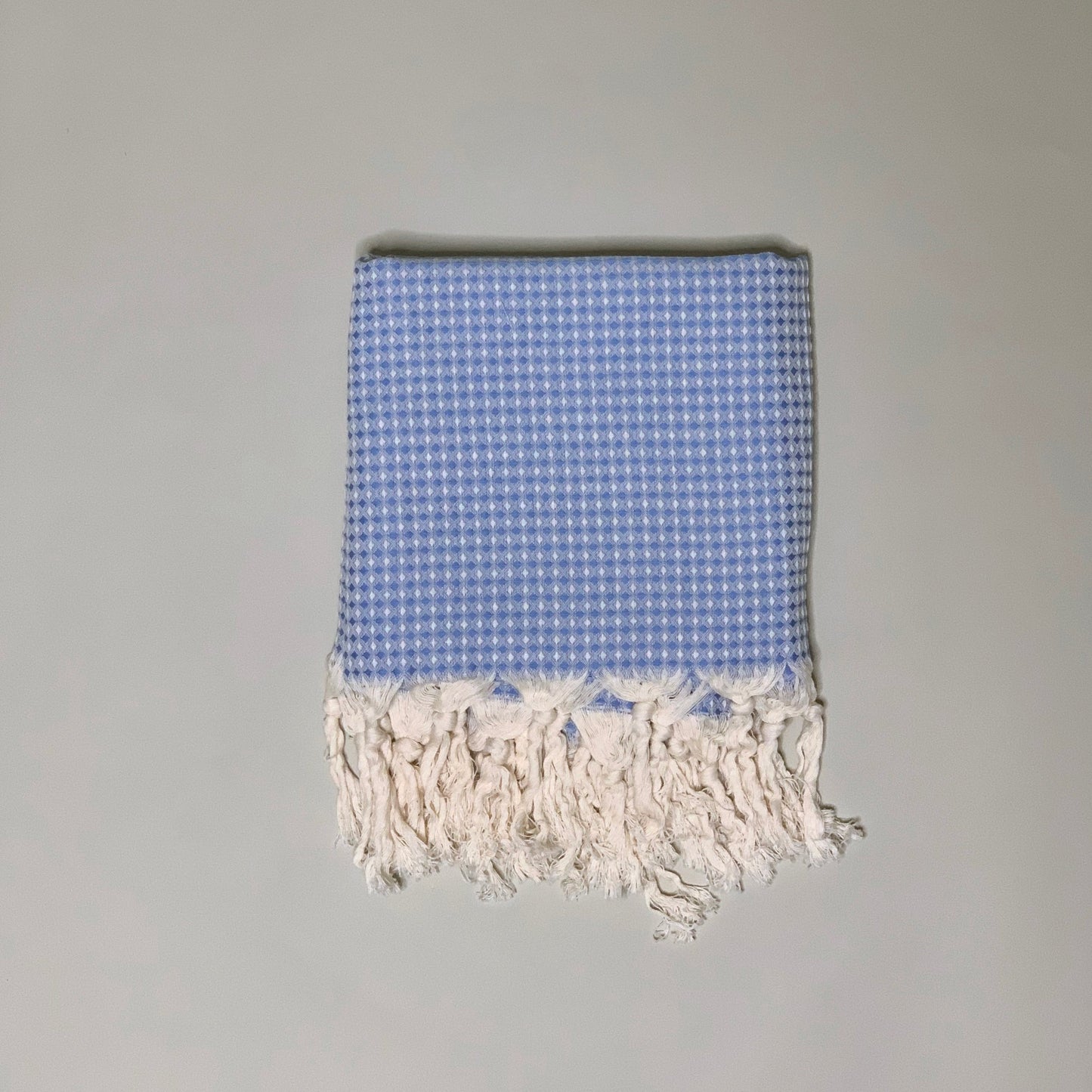 Handgewebtes Handtuch aus Waffelpique 175×90 cm | Hellblau