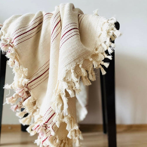 Handgewebter Überwurf Bursa aus Bio-Baumwolle in 210x160 cm