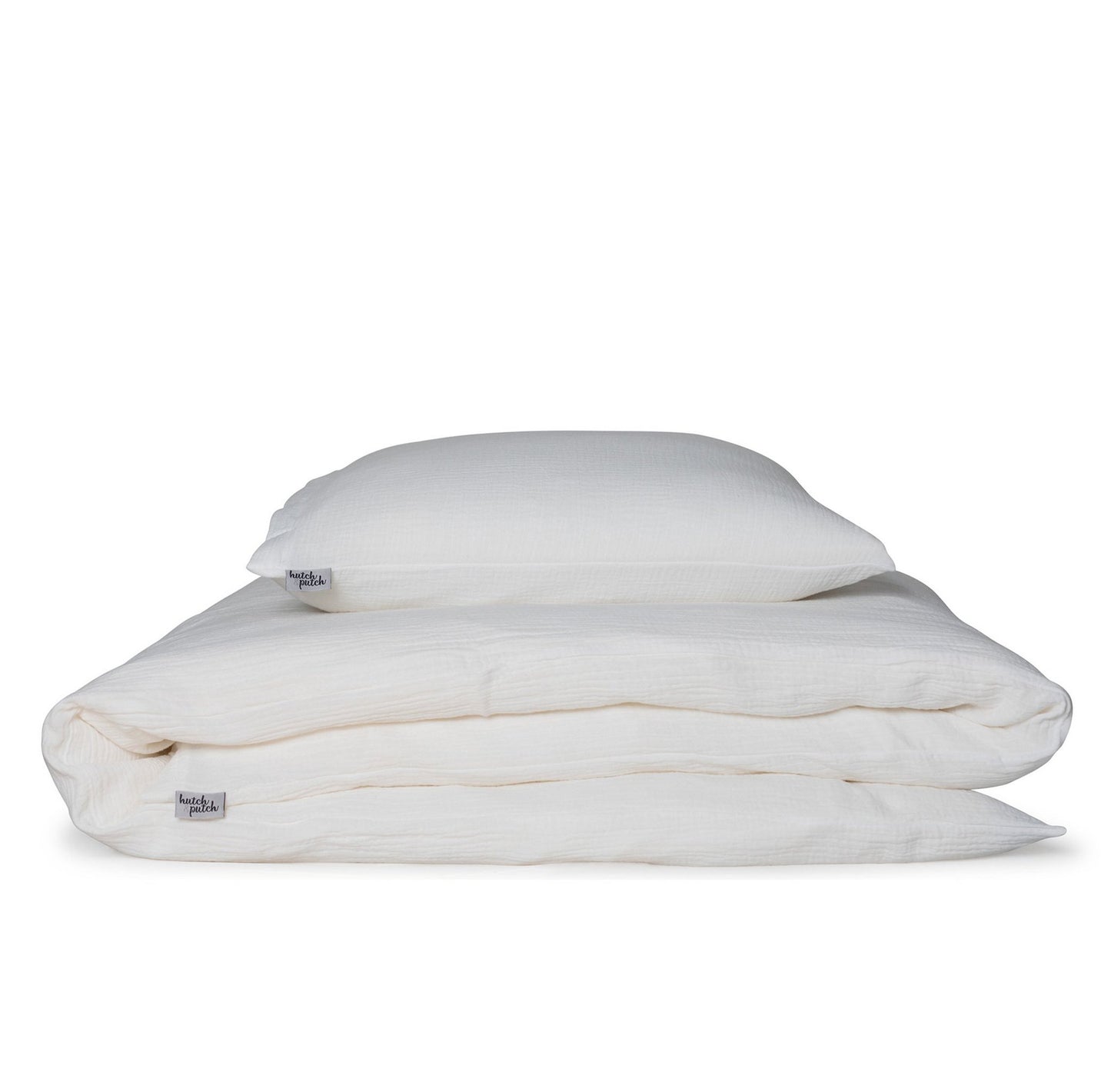 Musselin Bettwäsche aus Bio-Baumwolle in der Farbe Off-White mit strukturierter Oberfläche