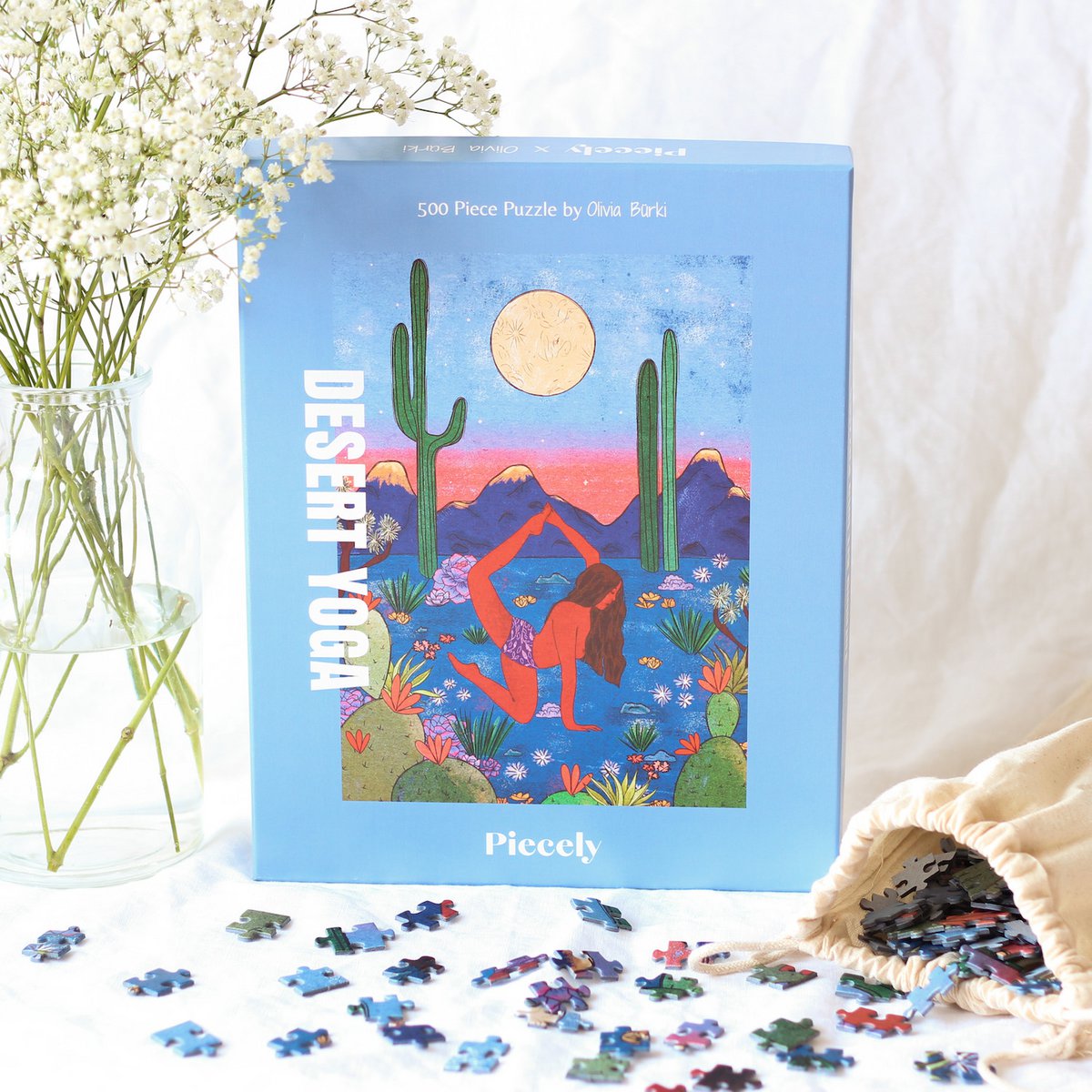 Puzzle Desert Yoga mit Illustration von Olivia Bürki