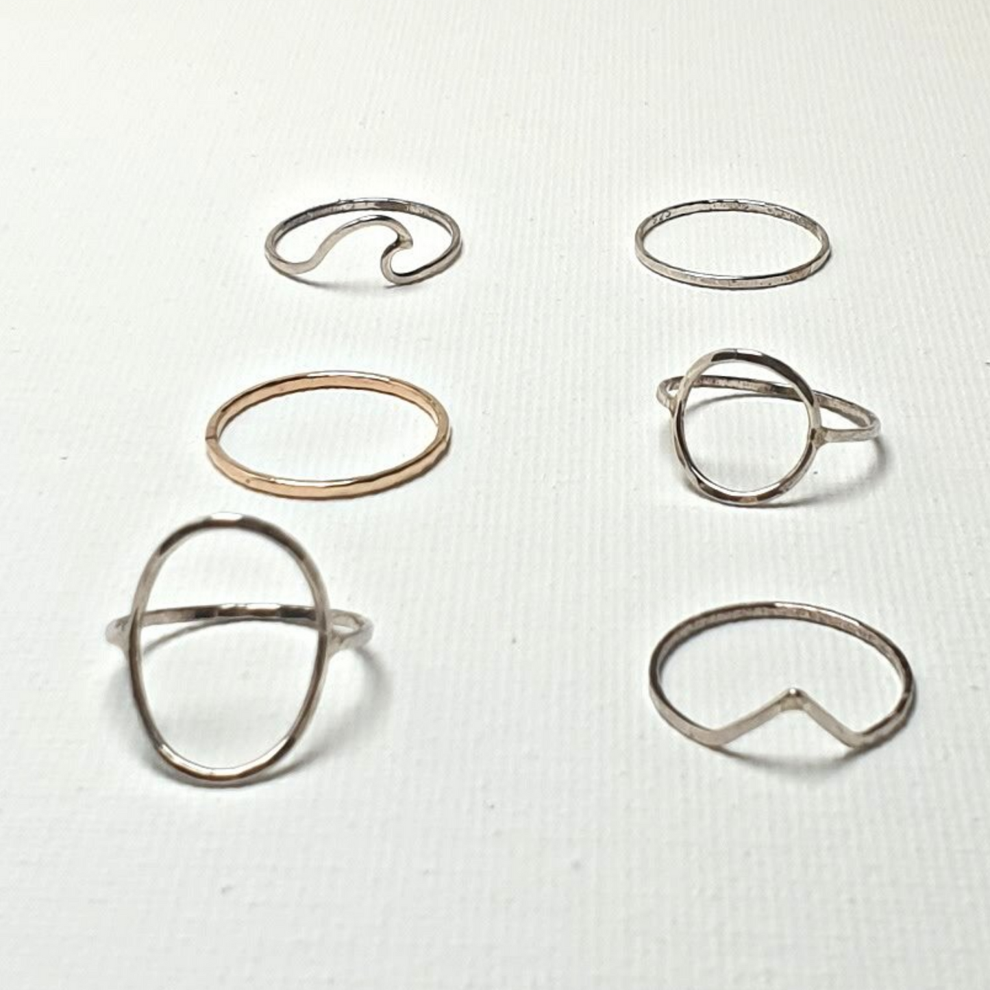 6-Teiliges Ring-Set Silber