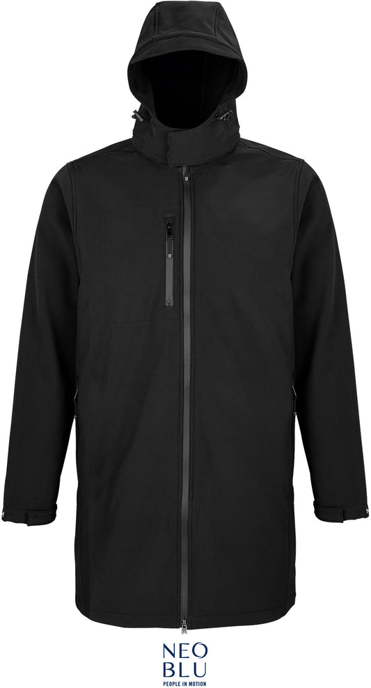 Softshell-Mantel aus recyceltem Polyester – wind- und wasserabweisend in schwarz